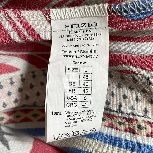 SFIZIO Colorful Floral Maxi Dress Size L Tall Sleeveless - Picture 8 of 10